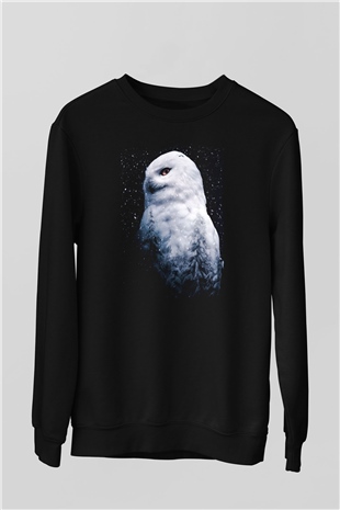 Baykuş Siyah Unisex Sweatshirt
