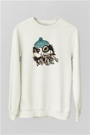 Baykuş Siyah Unisex Sweatshirt