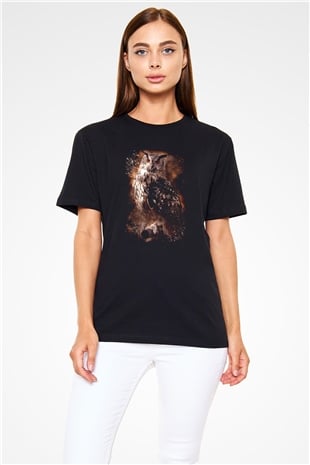 Baykuş Siyah Unisex Tişört T-Shirt - TişörtFabrikası