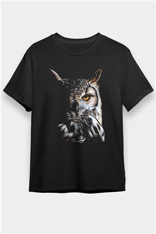 Baykuş Siyah Unisex Tişört T-Shirt - TişörtFabrikası