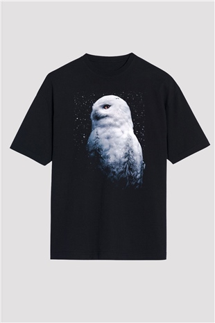 Baykuş Siyah Oversize Tişört Oversize T-shirt - TişörtFabrikası