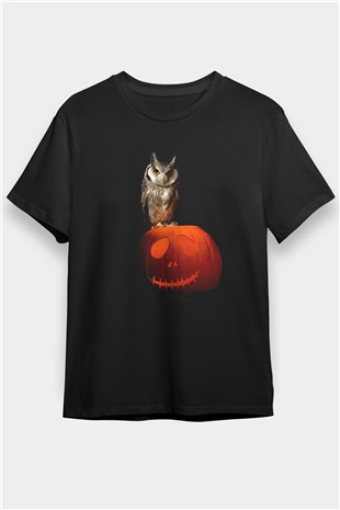 Baykuş Siyah Unisex Tişört T-Shirt - TişörtFabrikası