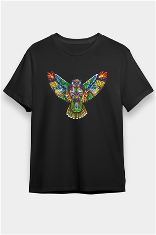 Baykuş Siyah Unisex Tişört T-Shirt - TişörtFabrikası