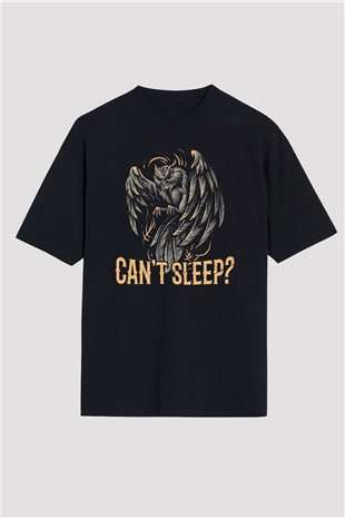 Baykuş Siyah Oversize Tişört Oversize T-shirt - TişörtFabrikası