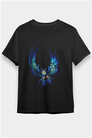 Baykuş Siyah Unisex Tişört T-Shirt - TişörtFabrikası