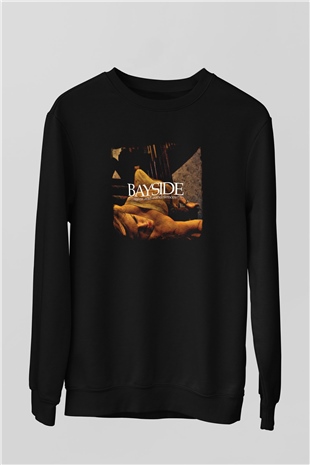 Bayside Baskılı Unisex Siyah Sweatshirt