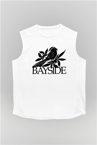 Bayside Beyaz Unisex Kolsuz Tişört