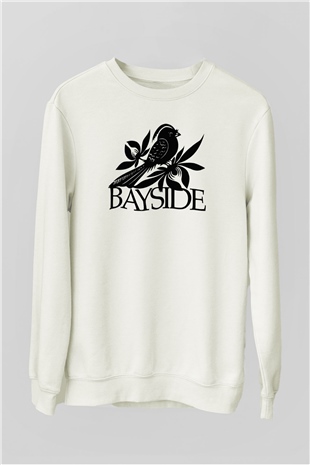 Bayside Beyaz Unisex Sweatshirt