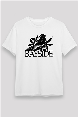 Bayside Beyaz Unisex Tişört T-Shirt - TişörtFabrikası