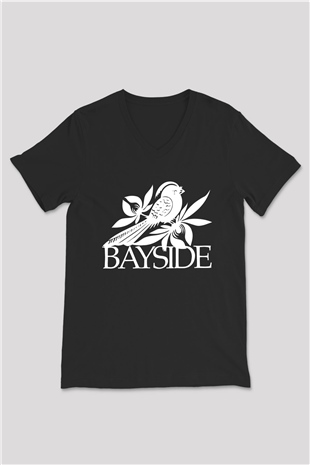 Bayside Siyah Unisex V Yaka Tişört