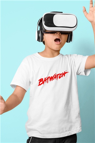 Baywatch Beyaz Unisex Çocuk Tişört
