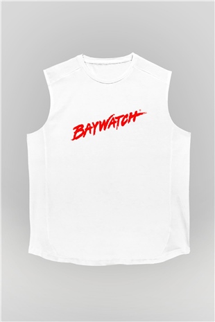 Baywatch Beyaz Unisex Kolsuz Tişört