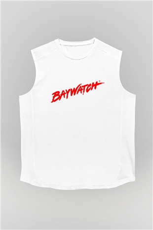 Baywatch Beyaz Unisex Kolsuz Tişört