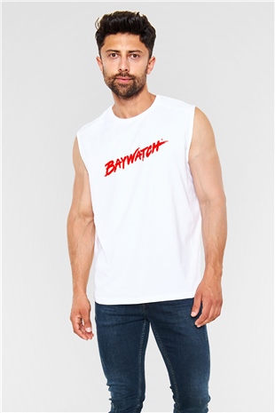 Baywatch Beyaz Unisex Kolsuz Tişört