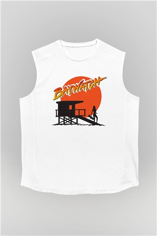 Baywatch Beyaz Unisex Kolsuz Tişört