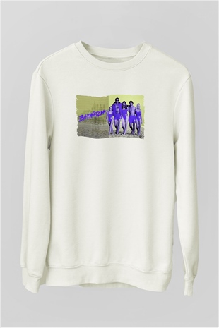 Baywatch Beyaz Unisex Sweatshirt