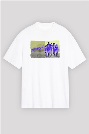 Baywatch Beyaz Oversize Tişört Oversize T-shirt