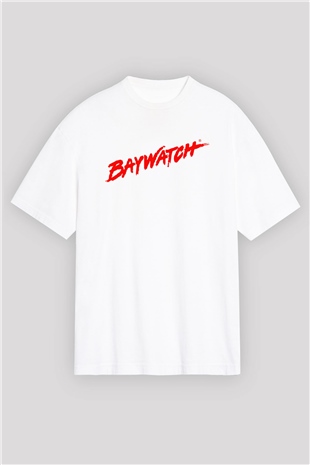 Baywatch Beyaz Oversize Tişört Oversize T-shirt