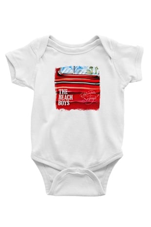 Beach Boys Baskılı Unisex Beyaz Bebek Body - Zıbın