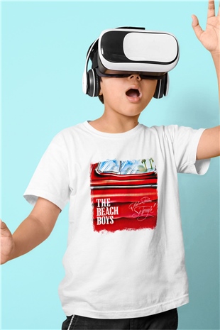 Beach Boys Baskılı Unisex Beyaz Çocuk Tişört