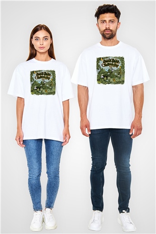 Beach Boys Baskılı Unisex Beyaz Oversize Tişört