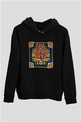Beach Boys Baskılı Unisex Siyah Hoodie