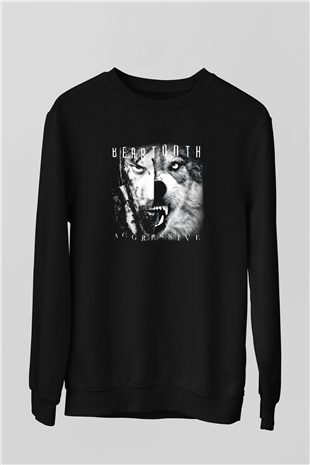 Beartooth Baskılı Unisex Siyah Sweatshirt