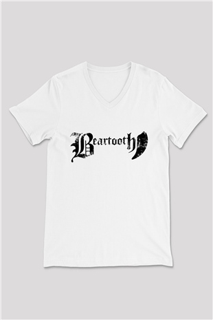 Beartooth Beyaz Unisex V Yaka Tişört T-Shirt