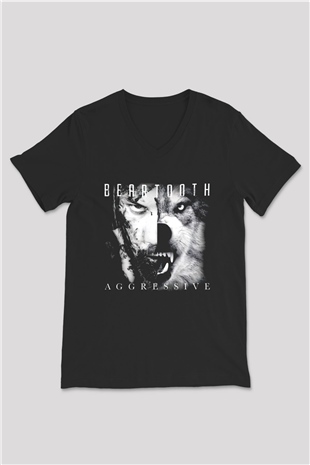 Beartooth Siyah Unisex V Yaka Tişört