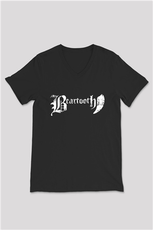 Beartooth Siyah Unisex V Yaka Tişört T-Shirt