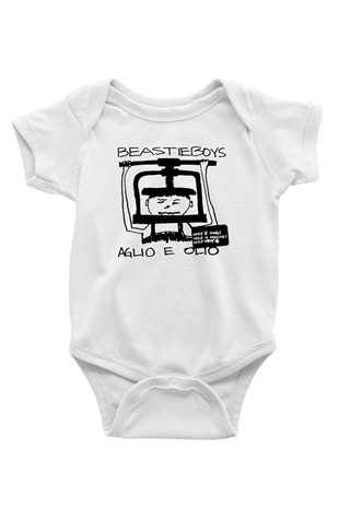 Beastie Boys Baskılı Beyaz Unisex Bebek Body - Zıbın