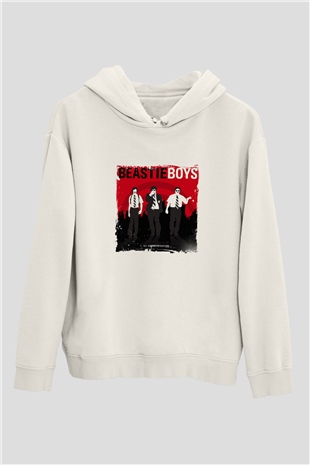 Beastie Boys Baskılı Unisex Beyaz Hoodie