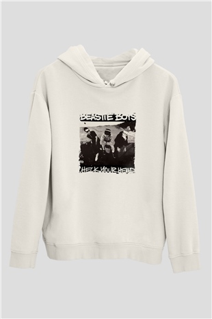 Beastie Boys Baskılı Unisex Beyaz Hoodie