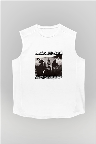 Beastie Boys Baskılı Unisex Beyaz Kolsuz Tişört