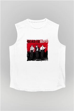 Beastie Boys Baskılı Unisex Beyaz Kolsuz Tişört
