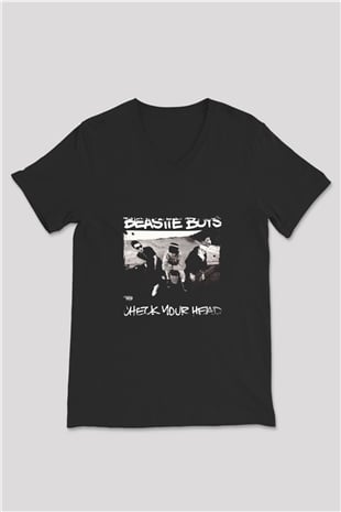 Beastie Boys Baskılı Unisex Siyah V Yaka Tişört