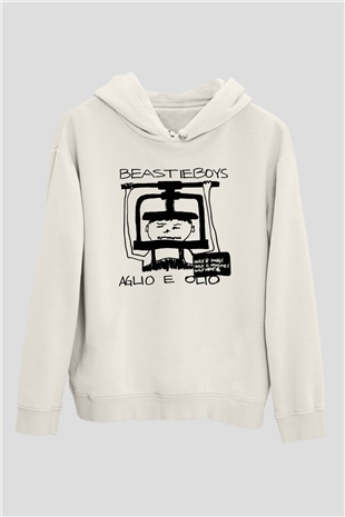 Beastie Boys Beyaz Unisex Kapşonlu Sweatshirt