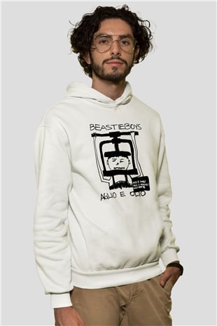 Beastie Boys Beyaz Unisex Kapşonlu Sweatshirt