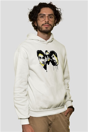 Beastie Boys Beyaz Unisex Kapşonlu Sweatshirt