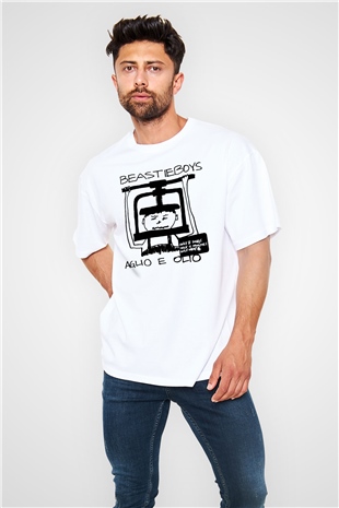 Beastie Boys Beyaz Unisex Oversize Tişört T-Shirt