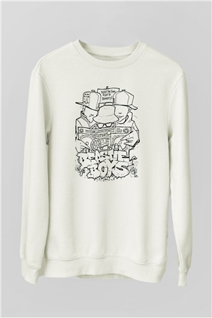 Beastie Boys Beyaz Unisex Sweatshirt