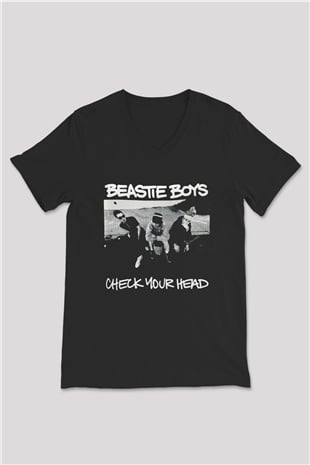 Beastie Boys Siyah Unisex V Yaka Tişört T-Shirt