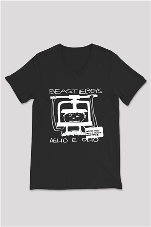 Beastie Boys Siyah Unisex V Yaka Tişört T-Shirt