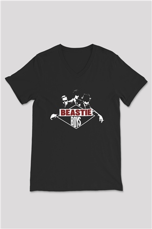 Beastie Boys Siyah Unisex V Yaka Tişört T-Shirt