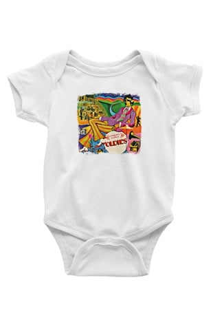 Beatles Baskılı Unisex Beyaz Bebek Body - Zıbın