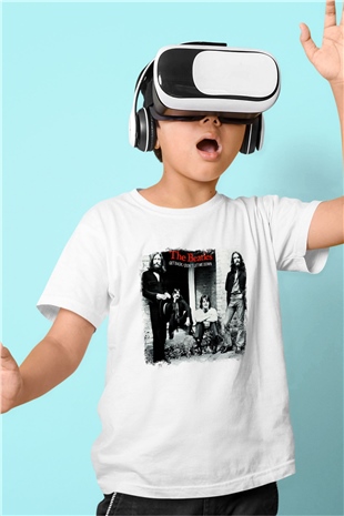 Beatles Baskılı Unisex Beyaz Çocuk Tişört