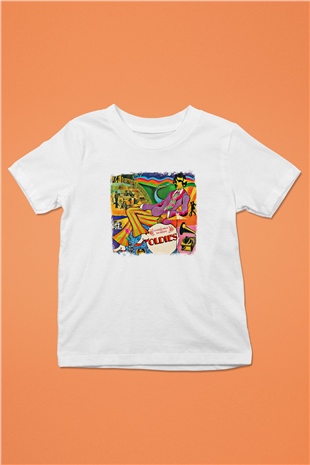 Beatles Baskılı Unisex Beyaz Çocuk Tişört