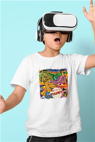 Beatles Baskılı Unisex Beyaz Çocuk Tişört