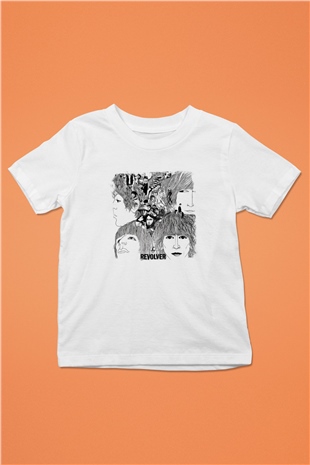 Beatles Baskılı Unisex Beyaz Çocuk Tişört