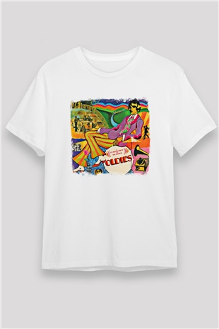 Beatles Baskılı Unisex Beyaz Tişört